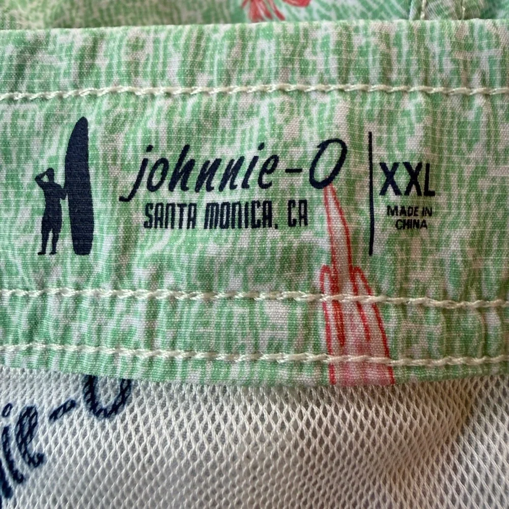 johnnie-O Men Bird of Paradise Swim Trunks Seafoam Green XXL JMSS3130 7in Inseam